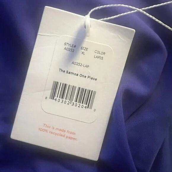 NWT Andie The Samoa Cutout OnePiece Swimsuit Removable Cups XL Lapis Purple - Picture 6 of 12